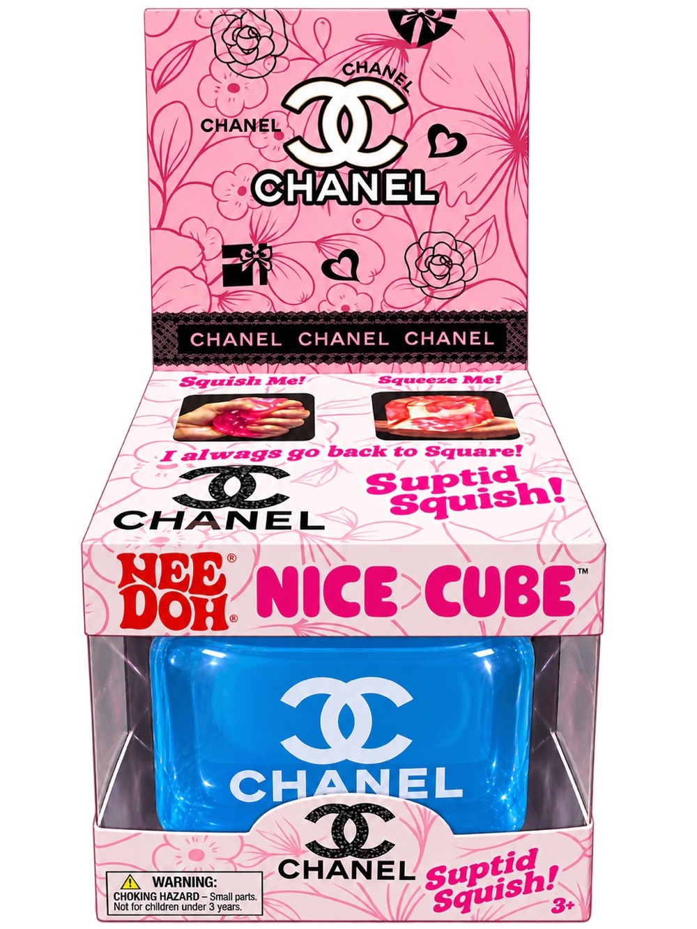 CHANEL Blue Glitter Nice Cube Squishy